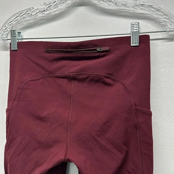 Lululemon Speed Up Tight Leggings Full On Luxtreme Garnet Red Size 6 Tall 19.5 * - Picture 5 of 9